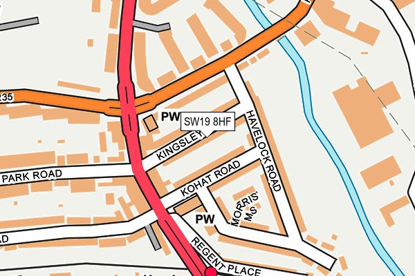 SW19 8HF map - OS OpenMap – Local (Ordnance Survey)