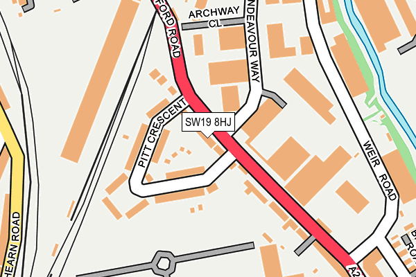 SW19 8HJ map - OS OpenMap – Local (Ordnance Survey)