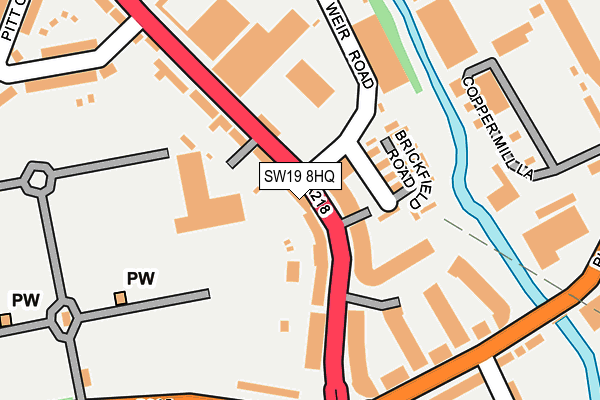 SW19 8HQ map - OS OpenMap – Local (Ordnance Survey)