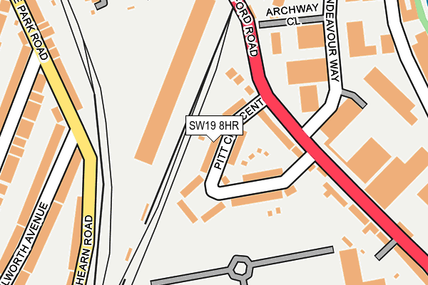 SW19 8HR map - OS OpenMap – Local (Ordnance Survey)