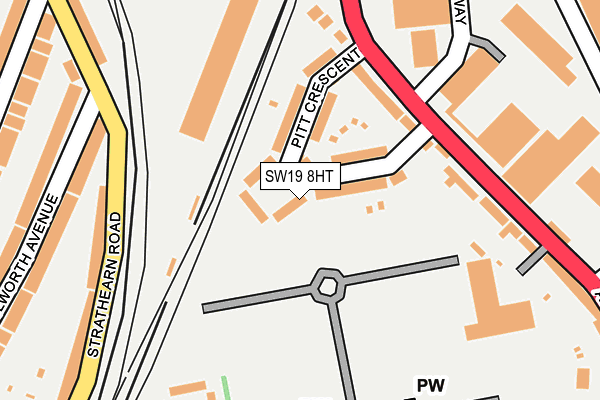 SW19 8HT map - OS OpenMap – Local (Ordnance Survey)
