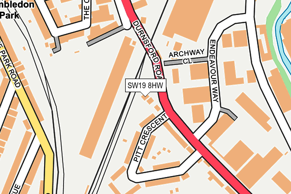 SW19 8HW map - OS OpenMap – Local (Ordnance Survey)
