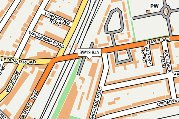 SW19 8JA map - OS OpenMap – Local (Ordnance Survey)