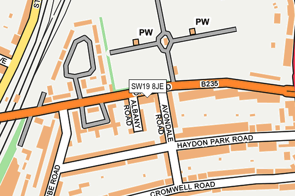 SW19 8JE map - OS OpenMap – Local (Ordnance Survey)