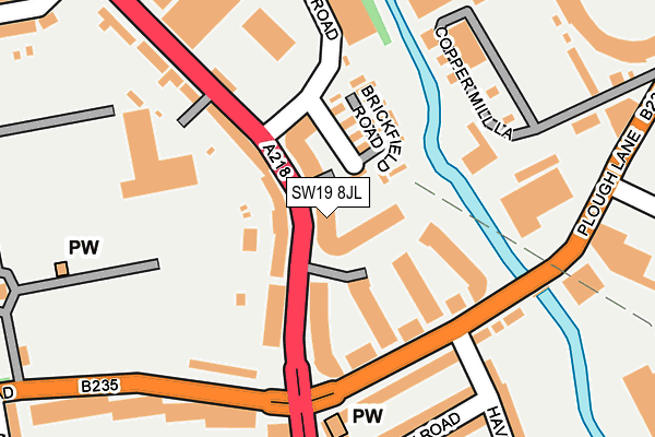 SW19 8JL map - OS OpenMap – Local (Ordnance Survey)