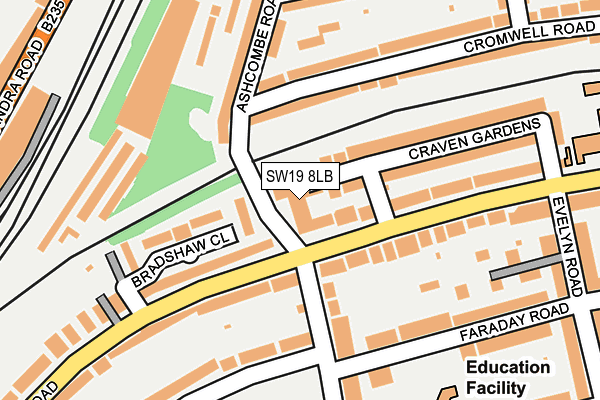 SW19 8LB map - OS OpenMap – Local (Ordnance Survey)