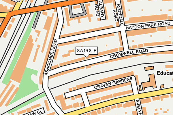 SW19 8LF map - OS OpenMap – Local (Ordnance Survey)