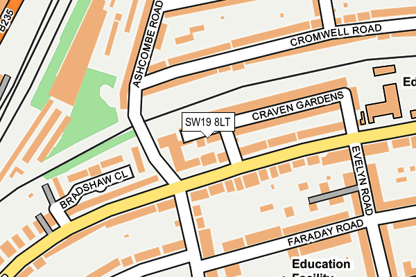 SW19 8LT map - OS OpenMap – Local (Ordnance Survey)