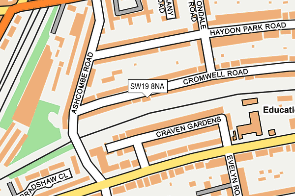 SW19 8NA map - OS OpenMap – Local (Ordnance Survey)