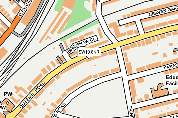 SW19 8NR map - OS OpenMap – Local (Ordnance Survey)