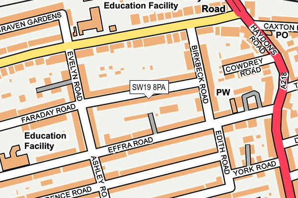 SW19 8PA map - OS OpenMap – Local (Ordnance Survey)