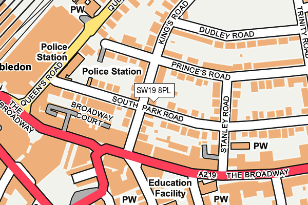 SW19 8PL map - OS OpenMap – Local (Ordnance Survey)