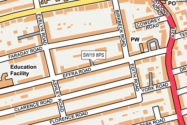 SW19 8PS map - OS OpenMap – Local (Ordnance Survey)