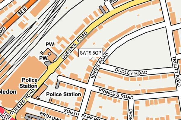 SW19 8QP map - OS OpenMap – Local (Ordnance Survey)