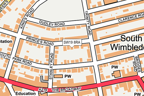SW19 8RA map - OS OpenMap – Local (Ordnance Survey)
