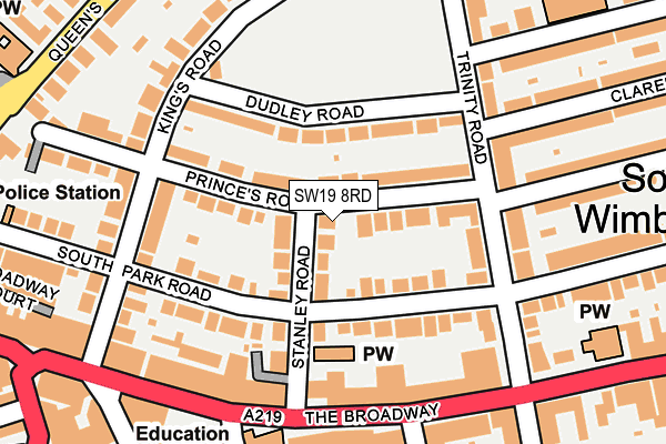 SW19 8RD map - OS OpenMap – Local (Ordnance Survey)