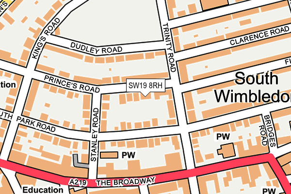 SW19 8RH map - OS OpenMap – Local (Ordnance Survey)