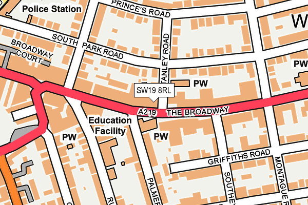 SW19 8RL map - OS OpenMap – Local (Ordnance Survey)