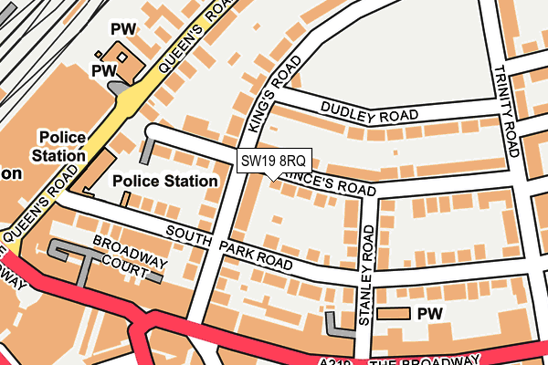 SW19 8RQ map - OS OpenMap – Local (Ordnance Survey)