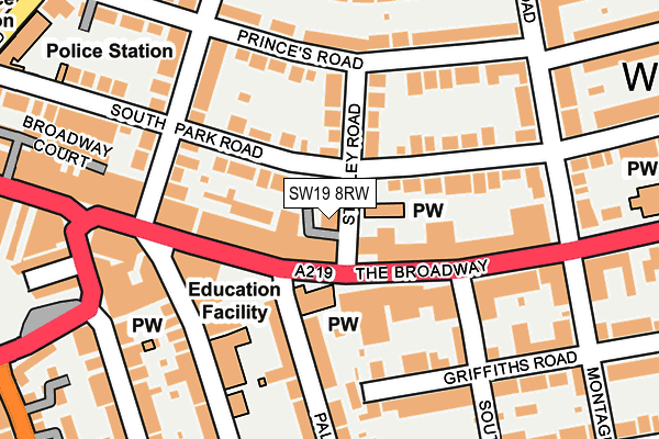 SW19 8RW map - OS OpenMap – Local (Ordnance Survey)