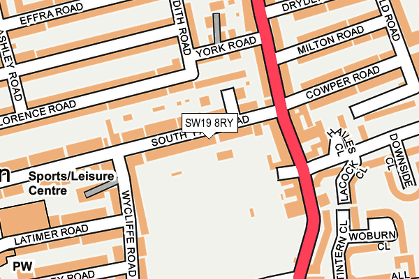 SW19 8RY map - OS OpenMap – Local (Ordnance Survey)