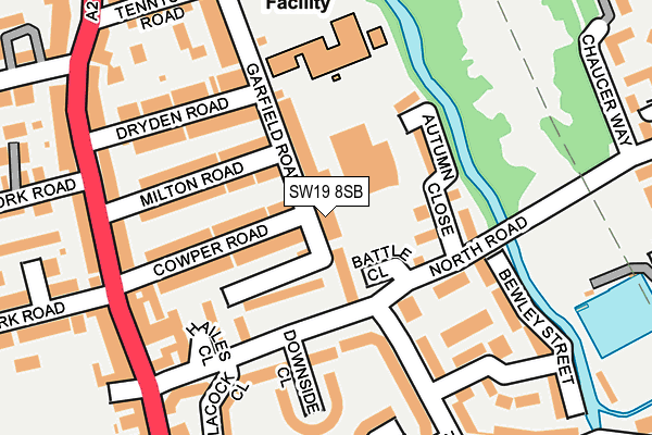 SW19 8SB map - OS OpenMap – Local (Ordnance Survey)