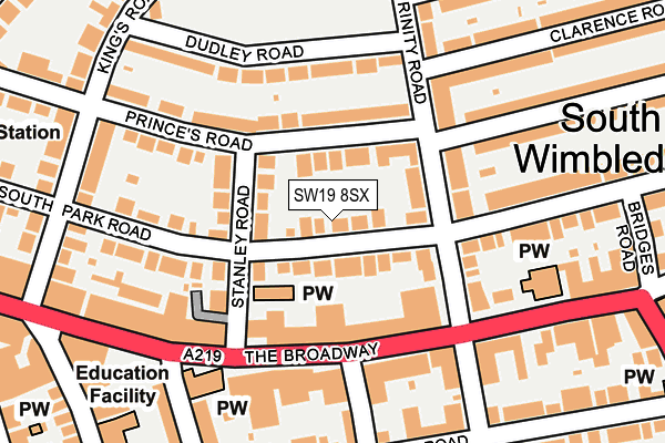 SW19 8SX map - OS OpenMap – Local (Ordnance Survey)