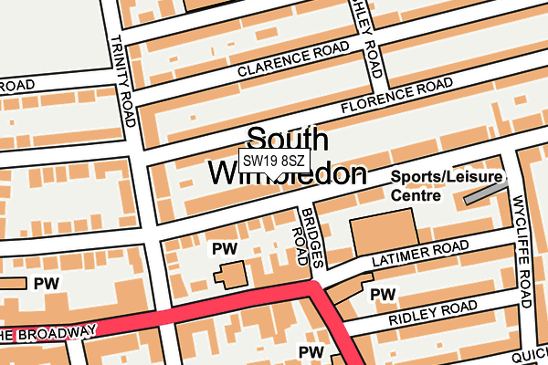 SW19 8SZ map - OS OpenMap – Local (Ordnance Survey)