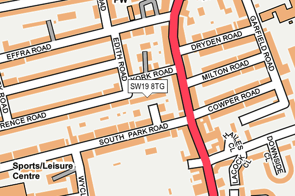 SW19 8TG map - OS OpenMap – Local (Ordnance Survey)