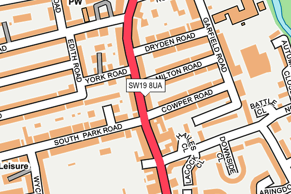 SW19 8UA map - OS OpenMap – Local (Ordnance Survey)