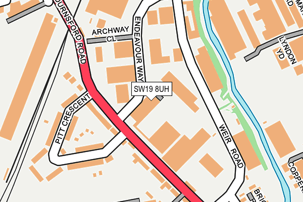 SW19 8UH map - OS OpenMap – Local (Ordnance Survey)