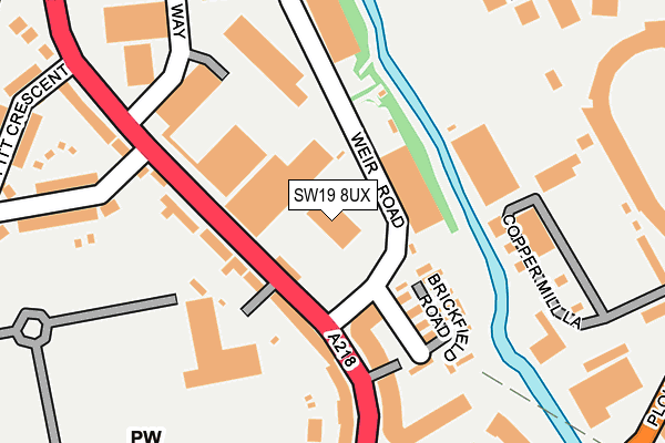SW19 8UX map - OS OpenMap – Local (Ordnance Survey)