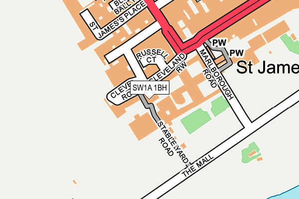SW1A 1BH map - OS OpenMap – Local (Ordnance Survey)