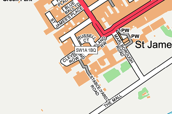 SW1A 1BQ map - OS OpenMap – Local (Ordnance Survey)