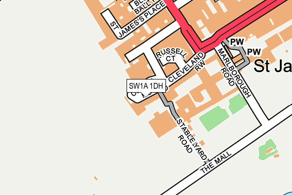 SW1A 1DH map - OS OpenMap – Local (Ordnance Survey)