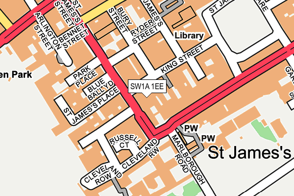 SW1A 1EE map - OS OpenMap – Local (Ordnance Survey)
