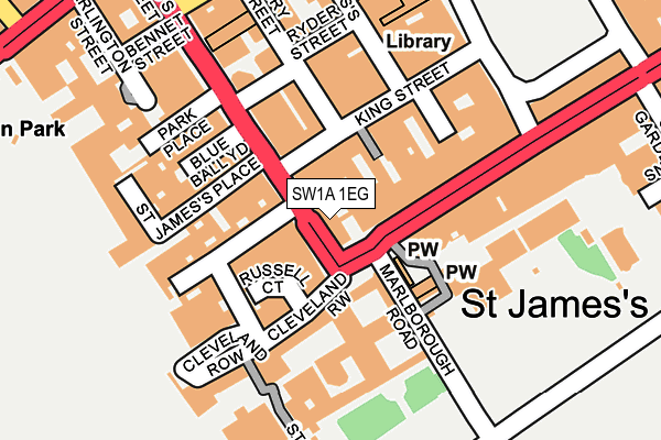 SW1A 1EG map - OS OpenMap – Local (Ordnance Survey)