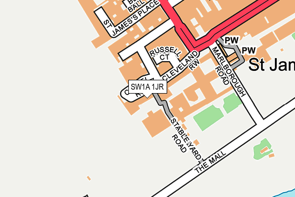 SW1A 1JR map - OS OpenMap – Local (Ordnance Survey)