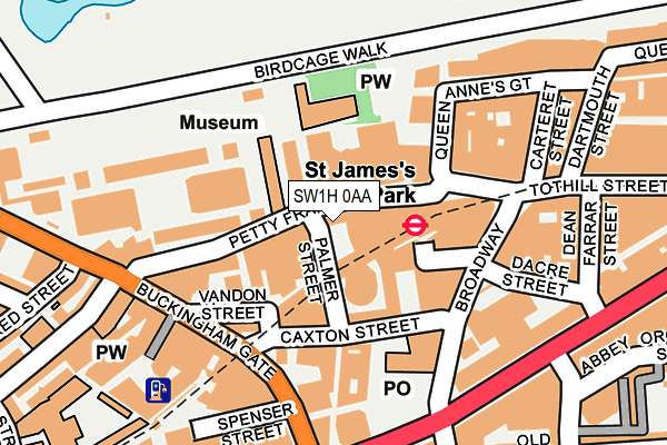 SW1H 0AA map - OS OpenMap – Local (Ordnance Survey)