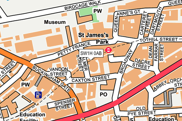 SW1H 0AB map - OS OpenMap – Local (Ordnance Survey)