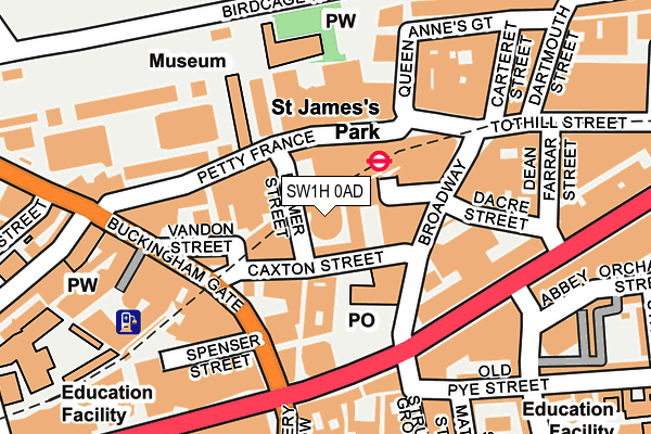 SW1H 0AD map - OS OpenMap – Local (Ordnance Survey)