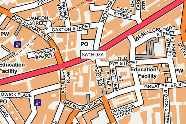 SW1H 0XA map - OS OpenMap – Local (Ordnance Survey)