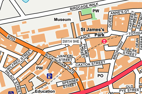 SW1H 9HE map - OS OpenMap – Local (Ordnance Survey)