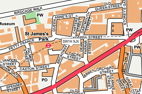 SW1H 9JX map - OS OpenMap – Local (Ordnance Survey)