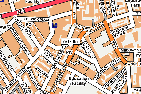 SW1P 1BS map - OS OpenMap – Local (Ordnance Survey)