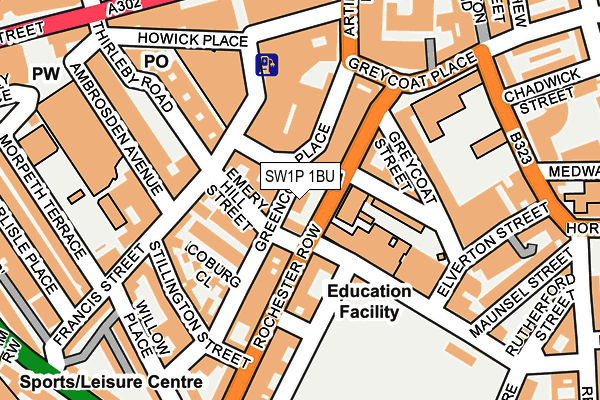 SW1P 1BU map - OS OpenMap – Local (Ordnance Survey)