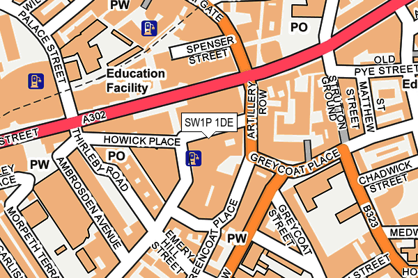 SW1P 1DE map - OS OpenMap – Local (Ordnance Survey)