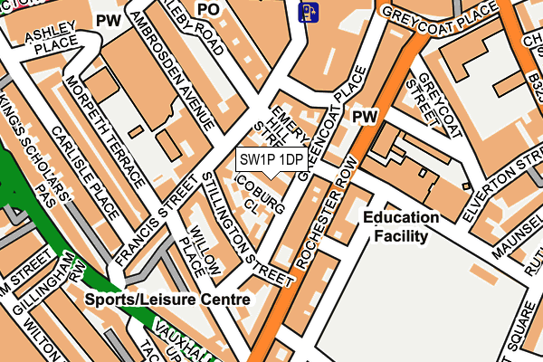 SW1P 1DP map - OS OpenMap – Local (Ordnance Survey)