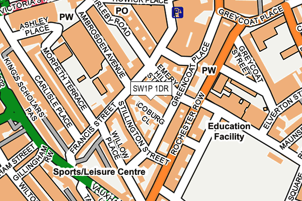 SW1P 1DR map - OS OpenMap – Local (Ordnance Survey)