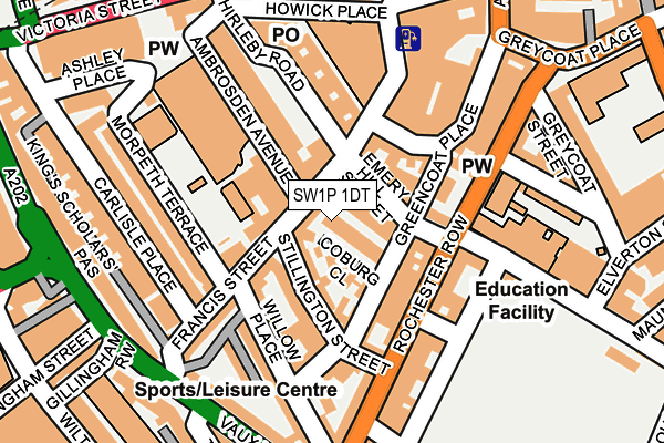 SW1P 1DT map - OS OpenMap – Local (Ordnance Survey)
